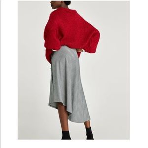 Zara ASYMMETRIC CHECKED SKIRT 🐼🐼🐼
